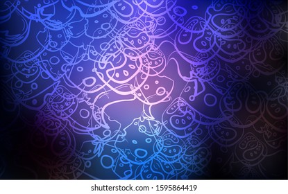 Dark Pink, Blue vector template with organic meal. Beautiful colored illustration with food in doodle style. Doodle design for your business advert of cafes.