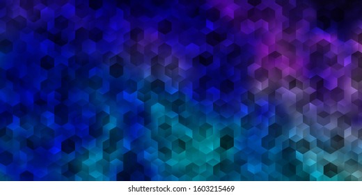 Dark Pink, Blue vector template in hexagonal style. Abstract illustration with colorful hexagons. Pattern for your ad, booklets.