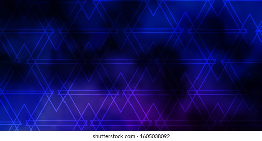 Dark Pink, Blue vector template with crystals, triangles. Beautiful illustration with triangles in nature style. Pattern for commercials.