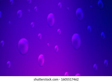 Dark Pink, Blue vector template with circles. Abstract illustration with colored bubbles in nature style. Pattern can be used as texture of water, rain drops.