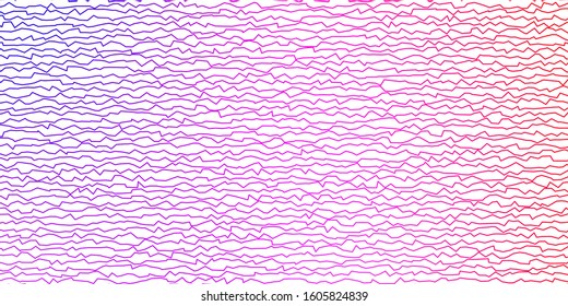 Dark Pink, Blue vector template with wry lines. Abstract illustration with bandy gradient lines. Design for your business promotion.