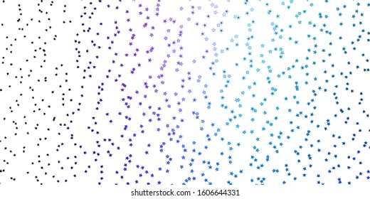 Dark Pink, Blue vector template with neon stars. Colorful illustration with abstract gradient stars. Pattern for websites, landing pages.