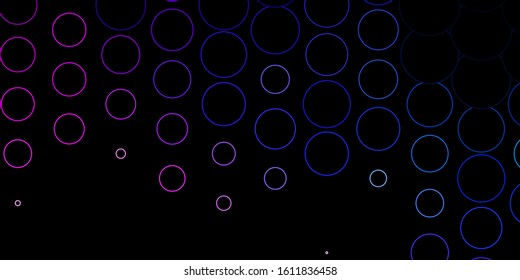 Dark Pink, Blue vector template with circles. Colorful illustration with gradient dots in nature style. Design for posters, banners.