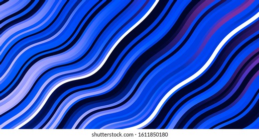 Dark Pink, Blue vector template with curved lines. Abstract gradient illustration with wry lines. Best design for your ad, poster, banner.