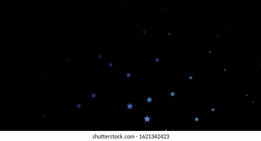 Dark Pink, Blue vector template with neon stars. Shining colorful illustration with small and big stars. Theme for cell phones.