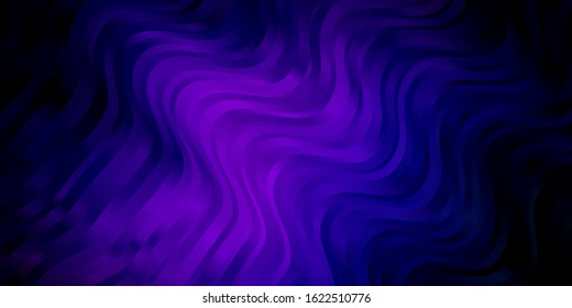 Dark Pink, Blue vector template with curved lines. Abstract illustration with gradient bows. Smart design for your promotions.