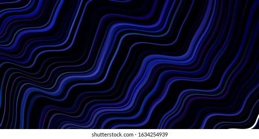 Dark Pink, Blue vector template with bent lines. A shining illustration, which consists of curved lines. Elegant pattern for a brand book.