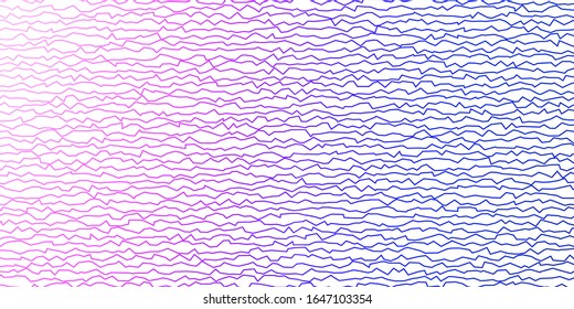 Plantilla vectorial azul rosa oscuro con líneas. Ilustración abstracta colorida con curvas degradadas.  Plantilla para el diseño de la interfaz de usuario.