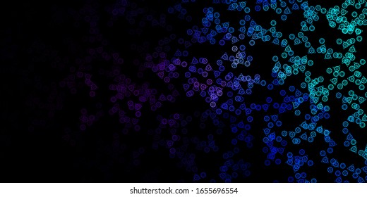 Dark Pink, Blue vector template with esoteric signs. Retro design in abstract style with witchcraft forms. Background for esoteric, mystic designs.