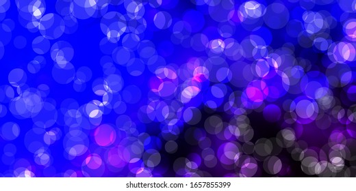 Dark Pink, Blue vector template with circles. Abstract colorful disks on simple gradient background. Pattern for wallpapers, curtains.