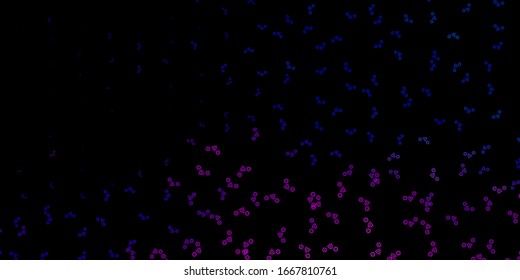 Dark Pink, Blue vector template with esoteric signs. Illustration with magical signs of spiritual power. Best design halloween events.