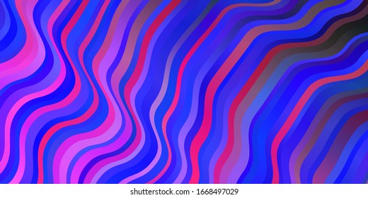 Planta vectorial azul rosa oscuro con líneas raras. Ilustración colorida, que consiste en curvas. Patrón de anuncios, comerciales.