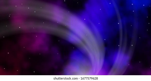 Dark Pink, Blue vector template with neon stars. Shining colorful illustration with small and big stars. Best design for your ad, poster, banner.