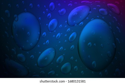 Planta vectorial azul rosa oscuro con círculos. Ilustración abstracta brillante con gotas borrosas de lluvia. El patrón puede ser usado para sitios web hermosos.
