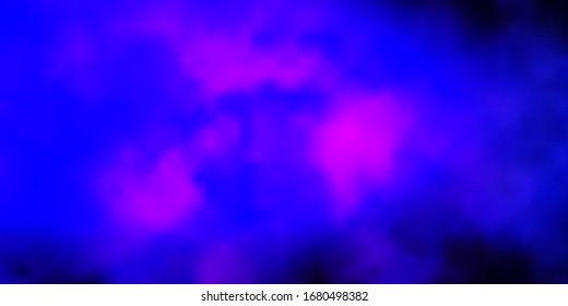 Dark Pink, Blue vector template with sky, clouds. Colorful illustration with abstract gradient clouds. Pattern for your booklets, leaflets.