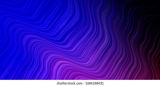 Dark Pink, Blue vector template with curved lines. Colorful illustration, which consists of curves. Pattern for booklets, leaflets.