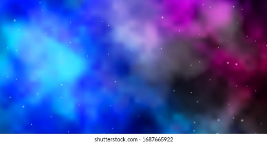 Dark Pink, Blue vector template with neon stars. Colorful illustration in abstract style with gradient stars. Pattern for wrapping gifts.