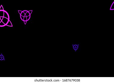 Dark Pink, Blue vector template with esoteric signs. Abstract illustration with gothic gradient shapes. Simple design for occult depiction.