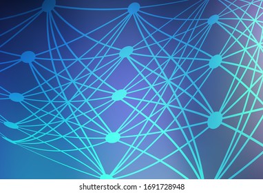 Dark Pink, Blue vector template with artificial intelligence structure. Shining colorful illustration with real structure of AI. Template for ads of intellect, innovations.