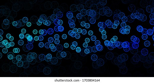 Dark Pink, Blue vector template with esoteric signs. Colorful vintage illustration with gradient alchemy shapes. Simple base for your occult design.