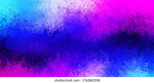 Dark pink, blue vector template with circles. Glitter abstract illustration with colorful drops. Design for posters, banners.
