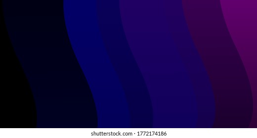 Dark Pink, Blue vector template with curves. Abstract illustration with gradient bows. Best design for your ad, poster, banner.
