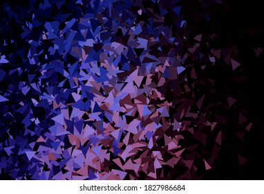 Dark Pink, Blue vector template with crystals, triangles. Illustration with set of colorful triangles. Background for a cell phone.