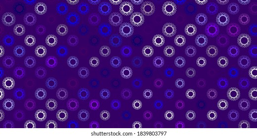 Plantilla vectorial azul rosa oscuro con signos de gripe. Diseño simple en estilo abstracto con formas de infección. Fondo de escritorio para la protección de la salud.