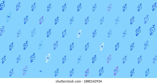 Planilla de vector azul oscuro rosa con señales de empresaria. Ilustración abstracta con una representación del poder femenino. Antecedentes del Día Internacional de la Mujer.