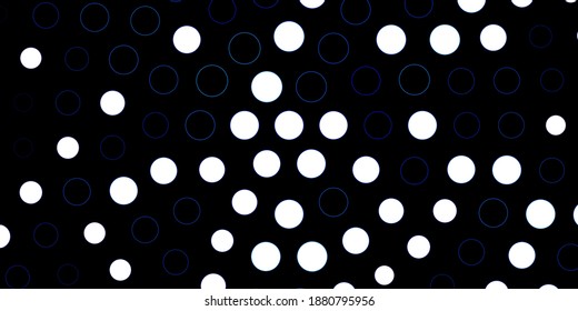 Plantilla vector azul rosa oscuro con círculos. Ilustración con un conjunto de esferas abstractas coloridas y brillantes. Patrón para papeles pintados, cortinas.