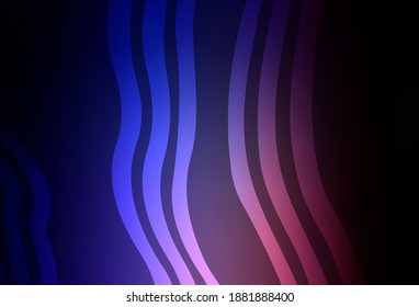 Plantilla vector azul, rosa oscuro con líneas. Ilustración abstracta de gradiente moderno con líneas de banda. Patrón para el diseño de su negocio.