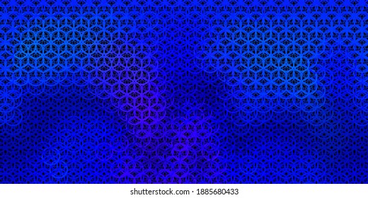 Dark Pink, Blue vector template with esoteric signs. Illustration with magical signs of spiritual power. Simple design for occult depiction.