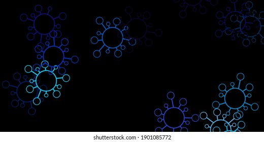 Dark pink, blue vector template with flu signs. Colorful abstract illustration with gradient medical shapes. Simple drawing against danger fever.