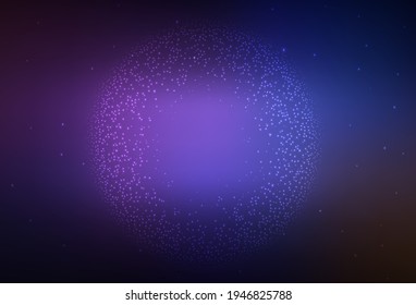 Dark Pink, Blue vector template with space stars. Blurred decorative design in simple style with galaxy stars. Best design for your ad, poster, banner.
