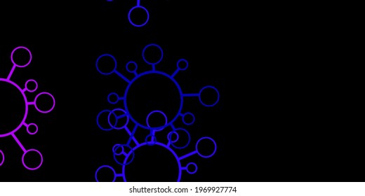 Dark pink, blue vector template with flu signs. Colorful abstract illustration with gradient medical shapes. Design for biohazard warning.