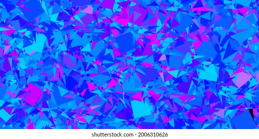 Plantilla de vector azul rosa oscuro con formas triangulares. Formas triangulares con gradiente colorido en estilo abstracto. Patrón para promociones.