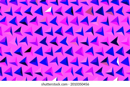 Dark Pink, Blue vector template with crystals, triangles. Illustration with set of colorful triangles. Elegant design for wallpapers.