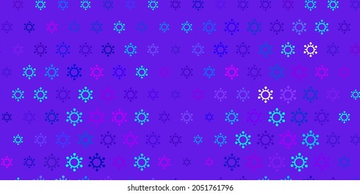 Dark pink, blue vector template with flu signs. Colorful abstract illustration with gradient medical shapes. Wallpaper for health protection.