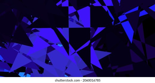 Plantilla vectorial azul rosa oscuro con formas triangulares. Ilustración abstracta sobresaliente con una gama de triángulos coloridos. Una adición fácil a sus comerciales.