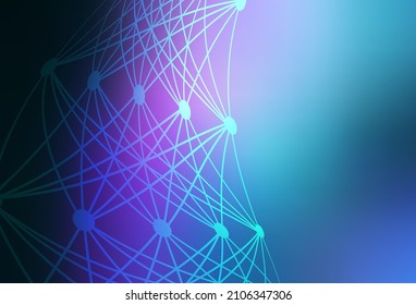 Dark Pink, Blue vector template with artificial intelligence structure. Shining illustration with AI shapes on abstract template. Smart design for promotion of bid data.