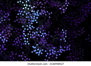 Dark Pink, Blue vector template with artificial intelligence structure. Colored AI structure with gradient lines and dots. Smart design for promotion of bid data.