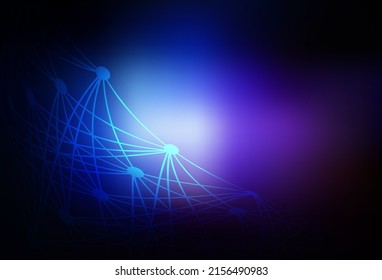 Dark Pink, Blue vector template with artificial intelligence structure. Colorful design in simple style with AI links. Design for depiction of cyber innovations.