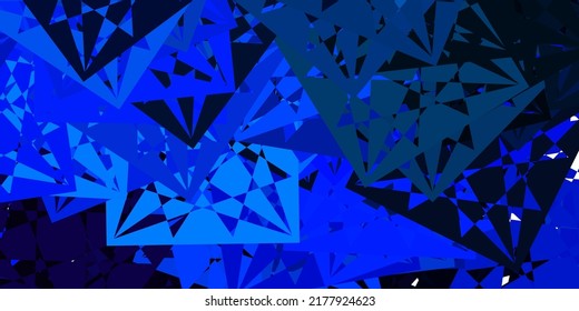 Plantilla de vector azul rosa oscuro con formas triangulares. Formas triangulares con gradiente colorido en estilo abstracto. Patrón para promociones.