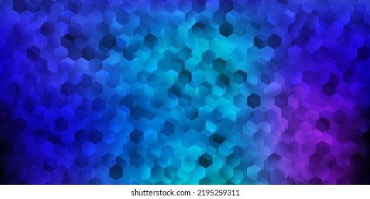 Plantilla vectorial azul rosa oscuro en un estilo hexagonal. Ilustración abstracta moderna en estilo hexagonal con gradiente. Diseño básico para hacer tus anuncios.