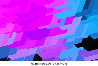 Dark Pink, Blue vector template in hexagonal style. Design in abstract style with hexagons. Pattern for ads, leaflets.
