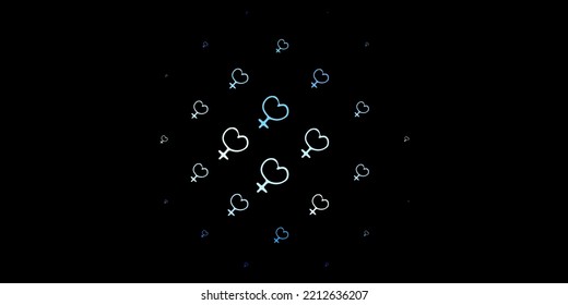 Dark Pink, Blue vector template with businesswoman signs. Abstract illustration with a depiction of women's power. Simple design for your web site.