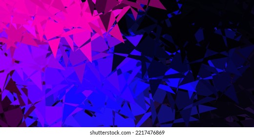 Plantilla vectorial azul rosa oscuro con formas triangulares. Ilustración abstracta sobresaliente con una gama de triángulos coloridos. Iniciar diseño para el insperarión.