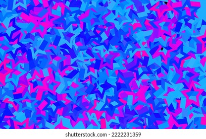 Dark Pink, Blue vector template with sky stars. Modern geometrical abstract illustration with stars. Pattern for futuristic ad, booklets.