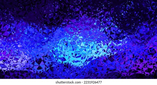 Plantilla vectorial azul rosa oscuro con formas triangulares. Diseño sencillo de estilo abstracto con triángulos, líneas. Plantilla para comerciales.