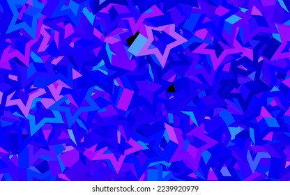 Planta de vector azul, rosa oscuro con cristales, triángulos. Ilustración abstracta brillante con formas triangulares. Mejor diseño inteligente para su negocio.